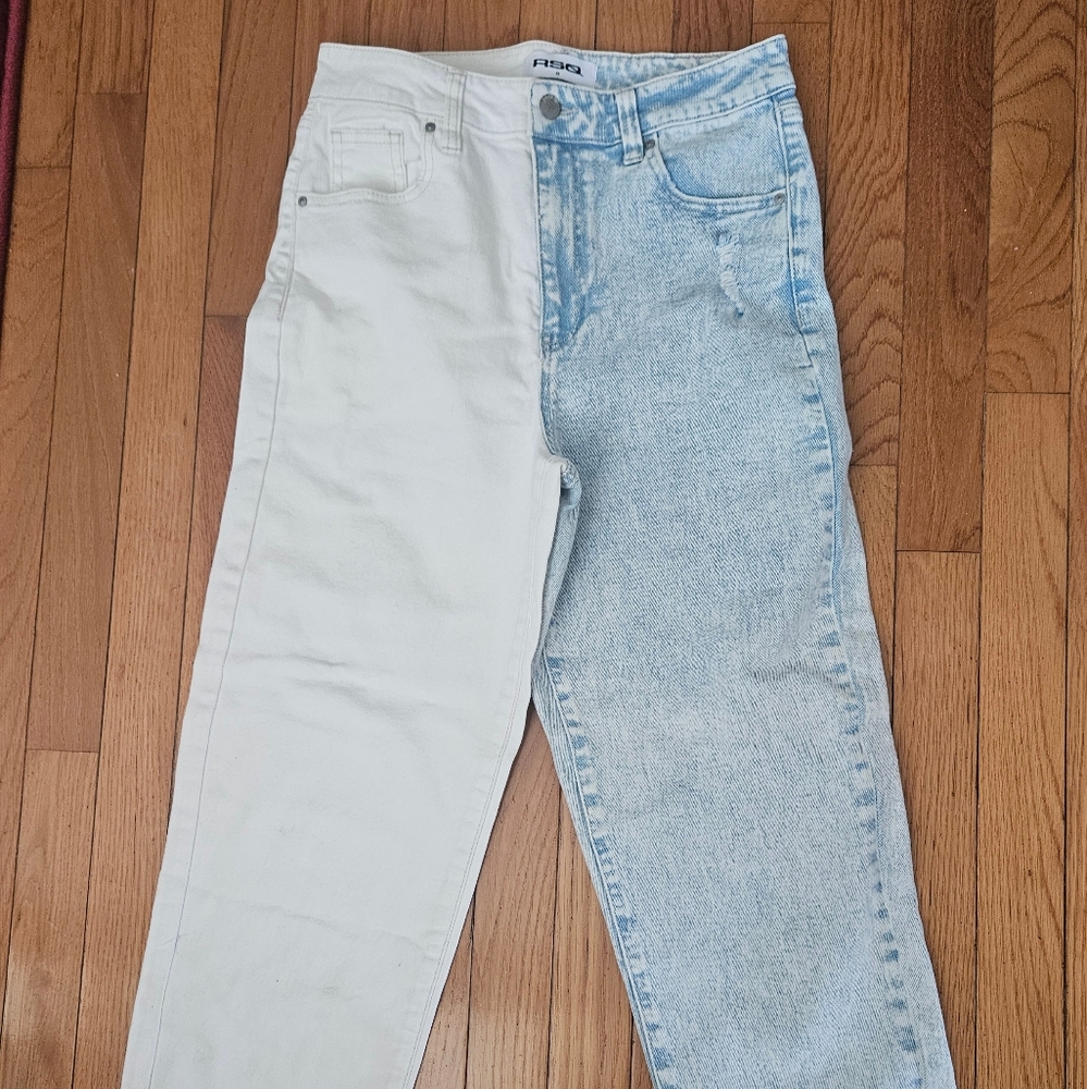 RSQ Jeans White & Denim Contrast Size 28